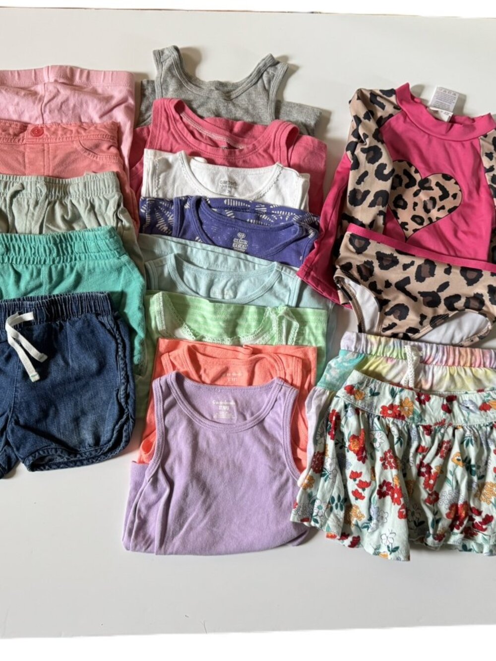 3T Summer Girls Clothing Bundle Shorts Tank Tops Swim Suit